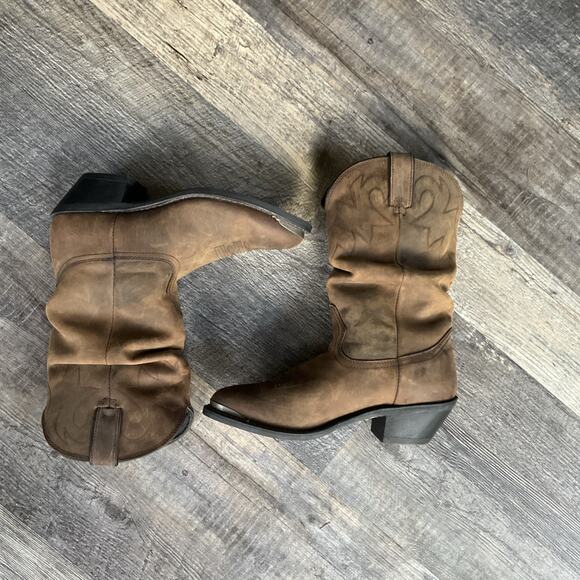 Durango RD542 Women's size 8.5 M 11" Slouch Western Boot Distressed Tan Cowgirl - Picture 12 of 16